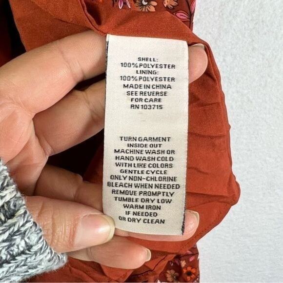 Nanette Lepore Dress Women's 8 Brown Rust Floral Tiered Wrap Front Breezy Maxi - Picture 11 of 14